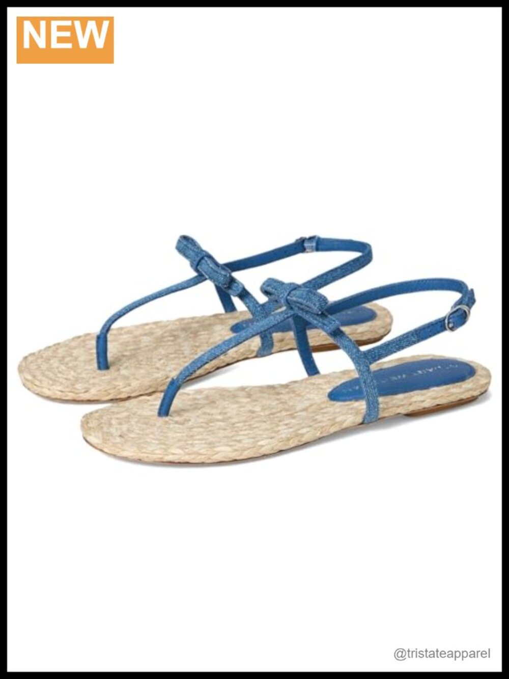 Stuart Weitzman Espadrille Sandals with Denim Upper and Leather Insole